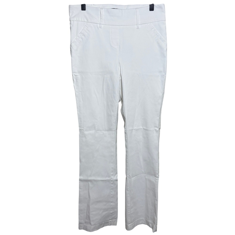 Rekucci White Straight Leg Classic High Rise Work Trousers Dress Pants Womens 6
